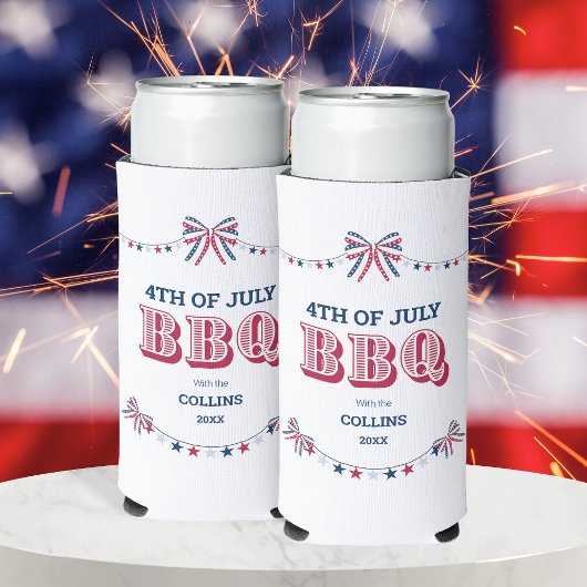 Moderne familiereünie BBQ 4th of July Summer Party Seltzer Blikjeskoeler