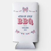 Moderne familiereünie BBQ 4th of July Summer Party Seltzer Blikjeskoeler (Achterkant)