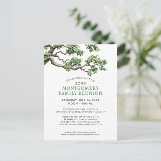 Moderne familiereünie stamboomtak briefkaart (Staand voorkant)