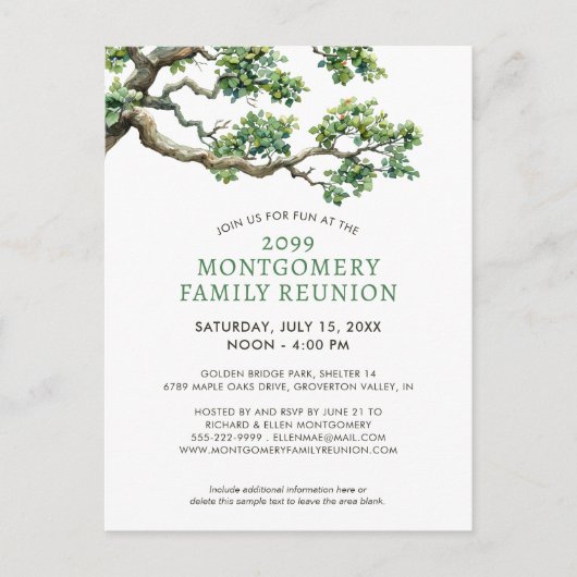 Moderne familiereünie stamboomtak briefkaart (Voorkant)