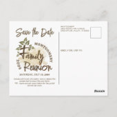 Moderne familiereünieboom Save the Date Briefkaart (Achterkant)