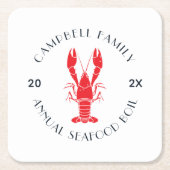 Moderne Family Lobster Boil Custom Kartonnen Onderzetters (Voorkant)