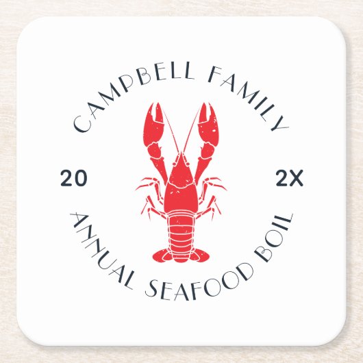 Moderne Family Lobster Boil Custom Kartonnen Onderzetters (Voorkant)