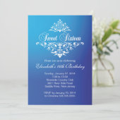 Moderne Fancy blauwe zweet-zestiende verjaardag Kaart (Staand voorkant)