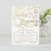 Moderne Fancy goudzirls Vrijgezellenfeest Kaart (Staand voorkant)