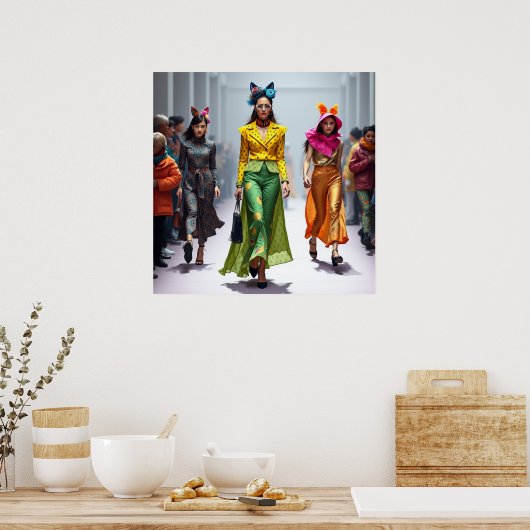 Moderne fancy mode design vrouwen printbaar poster (Keuken)