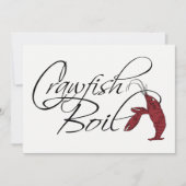 Moderne Fancy Script Crawfish Boil Kaart (Voorkant)