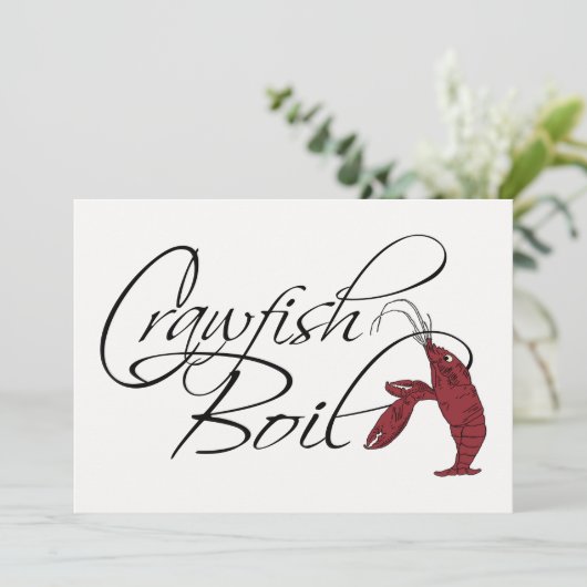 Moderne Fancy Script Crawfish Boil Kaart (Staand voorkant)