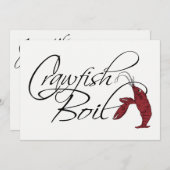 Moderne Fancy Script Crawfish Boil Kaart (Voorkant / Achterkant)