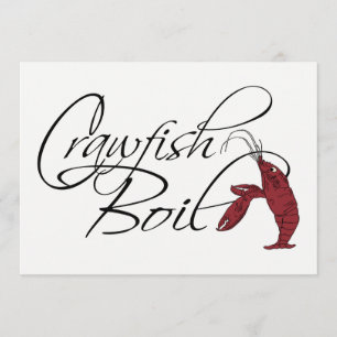 Moderne Fancy Script Crawfish Boil Kaart
