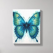 Moderne Fantasie Fractale Kunst Waterverf Vlinder Canvas Afdruk (Voorkant)