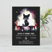 Moderne Fantasy Cat Verjaardag Kaart (Staand voorkant)