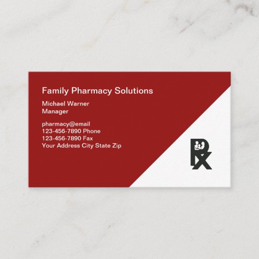 Moderne farmacie of farmaceutisch visitekaartje (Voorkant)