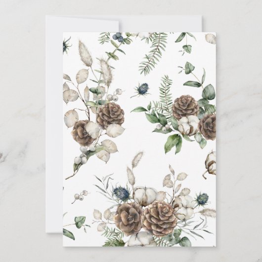 Moderne Farmhouse Groene Kerstfeestje Kaart (Achterkant)