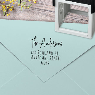 Moderne Farmhouse Style Type Script Return-adres Zelfinktende Stempel