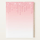 Moderne, fashionable Roze Blush Glitter Monogram Planner (Achterkant)