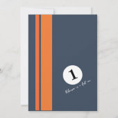 Moderne Fast One Race Auto 1e Verjaardagsfeest Kaart (Achterkant)