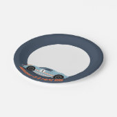 Moderne Fast One Race Car Boy 1e Verjaardag Papieren Bordje (Gekanteld)