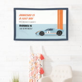 Moderne Fast One Race Car Boy 1e Verjaardag Spandoek (Insitu)