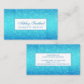 Moderne faux blue glitterocea ombre makeup visitekaartje (Voorkant / Achterkant)