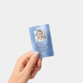 Moderne Faux Blue Metallic Corporate Foto ID Badge (Handheld)