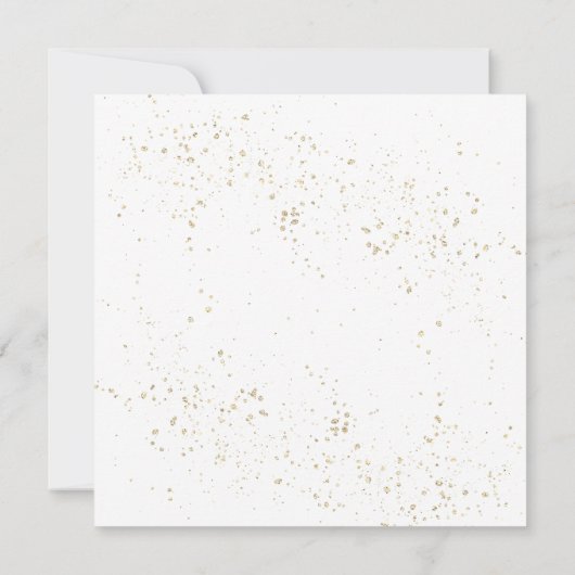 Moderne Faux Glitter Goud en Witte Verjaardag Uitn Kaart (Achterkant)