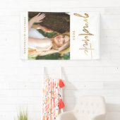Moderne Faux Gold Afstuderen scriptfoto Spandoek (Insitu)
