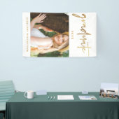 Moderne Faux Gold Afstuderen scriptfoto Spandoek (Beurs)