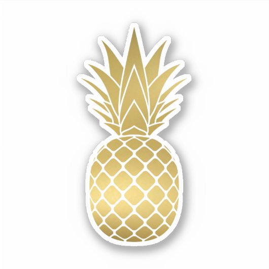 Moderne Faux Gold Ananas Sticker (Voorkant)