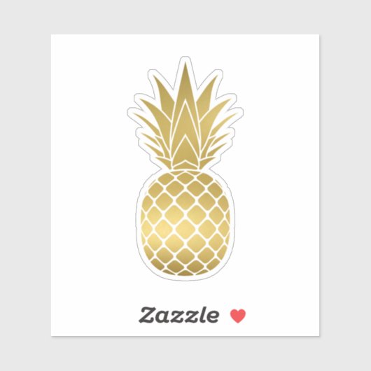 Moderne Faux Gold Ananas Sticker (Vel)