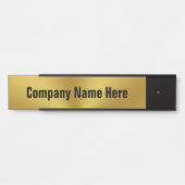Moderne Faux Gold Black Text Business Kantoor Deurbordje (Voorkant)