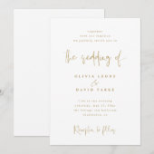 Moderne Faux Gold bruiloft Kaart (Voorkant / Achterkant)