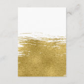 Moderne Faux Gold Brushstroke Wedding Details Kaar Informatiekaartje (Achterkant)