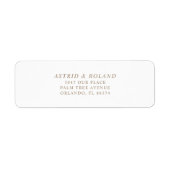 Moderne Faux Gold Calligraphy Trouwadres Etiket (Voorkant)