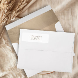 Moderne Faux Gold Calligraphy Trouwadres Etiket