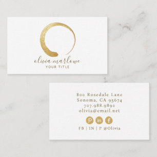 Moderne Faux Gold Circle Logo Visitekaartje