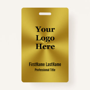 Moderne Faux Gold Corporate Name Tag Badge