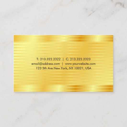 Moderne Faux Gold Elegant Professional Sjabloon Visitekaartje (Achterkant)