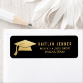 Moderne Faux Gold Foil Afstuderen Pet Eenvoudig Ca Etiket (Insitu)