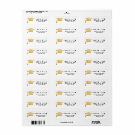 Moderne Faux Gold Foil Afstuderen Pet Eenvoudig Ca Etiket (Full Sheet)