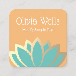 Moderne Faux Gold Foil Lotus Flower Square Busines Vierkante Visitekaartje