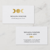 Moderne Faux Gold Foil Moon Phase Eenvoudig Visitekaartje (Voorkant / Achterkant)