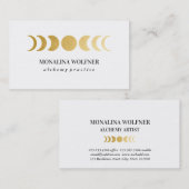 Moderne Faux Gold Foil Moon Phase Elegant Simple B Visitekaartje (Voorkant / Achterkant)