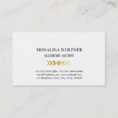 Moderne Faux Gold Foil Moon Phase Elegant Simple B Visitekaartje (Achterkant)