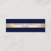 Moderne Faux Gold Foil striped Mini Visitekaartje (Voorkant)