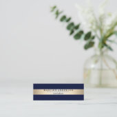 Moderne Faux Gold Foil striped Mini Visitekaartje (Staand voorkant)