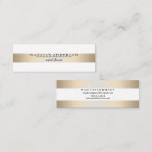 Moderne Faux Gold Foil striped Mini Visitekaartje (Voorkant / Achterkant)