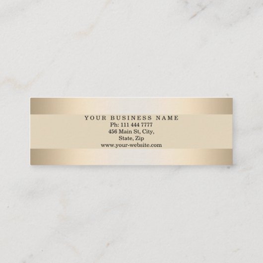Moderne Faux Gold Foil striped Mini Visitekaartje (Achterkant)