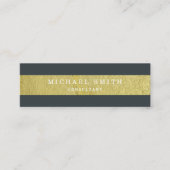 Moderne Faux Gold Foil striped Mini Visitekaartje (Voorkant)