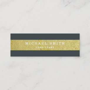 Moderne Faux Gold Foil striped Mini Visitekaartje